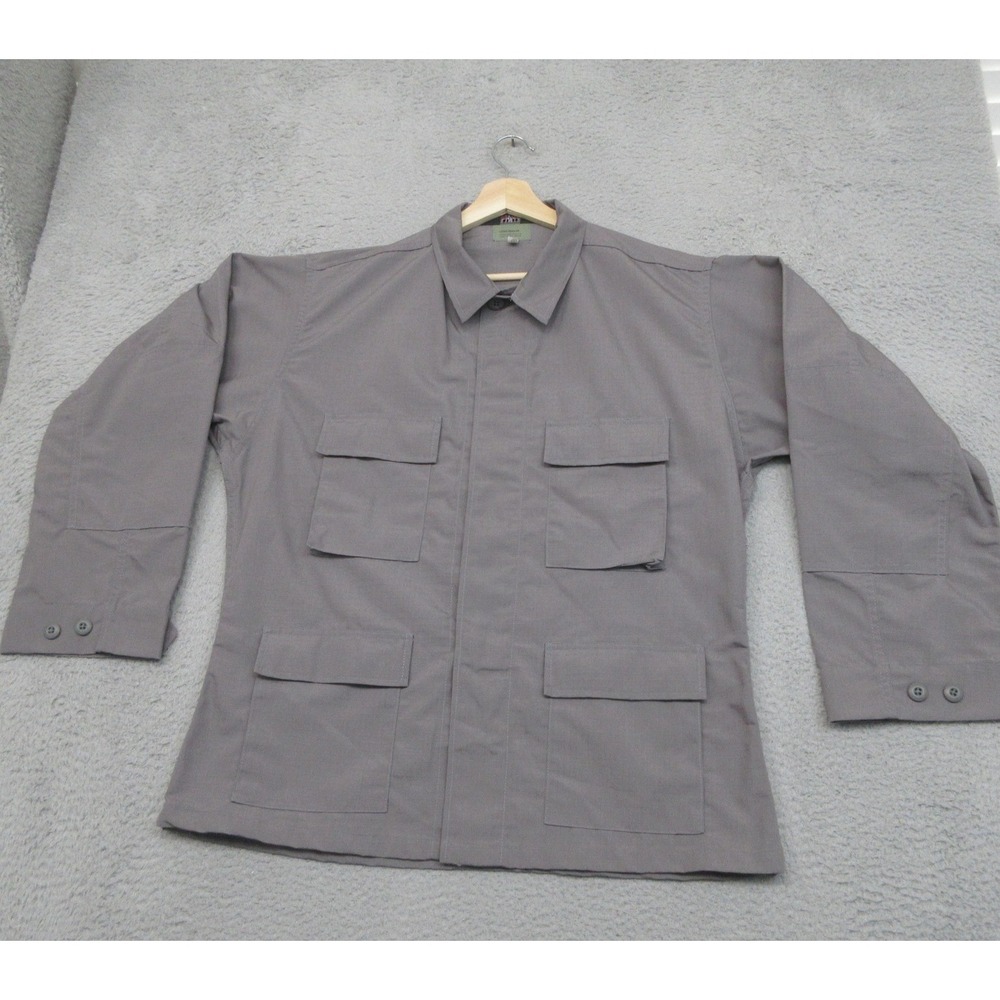 TRU SPEC Tactical Field Shirt Mens Large Gray Utility Ripstop‎ Military Uniform